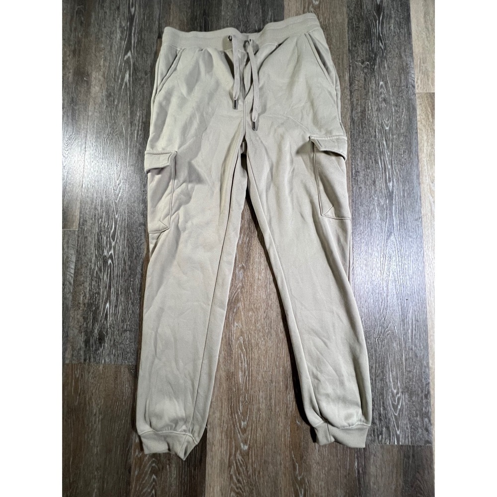 C81 Essentials Cargo Joggers Mens XL Tan Fleece Lined Sweatpants Drawstring